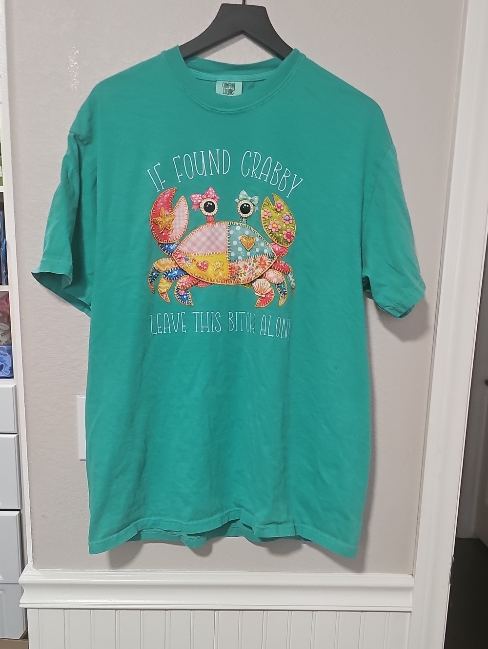 Comfort Colors XL Teal Womens Graphic Crab Tee